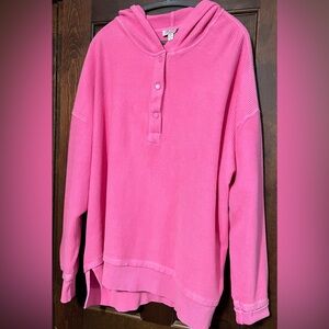 Moco Boutique Oversized Ribbed Button Down Hoodie Like New 2X
